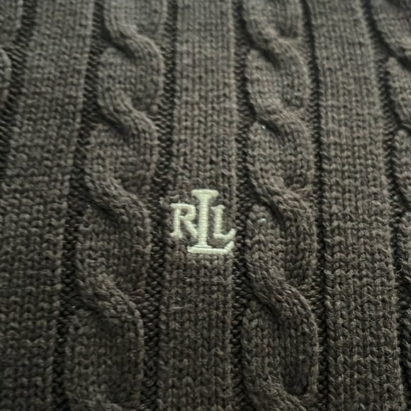 Ralph Lauren, Chocolate Brown Cableknit, Crew Neck Pullover Sweater Medium - Picture 4 of 9